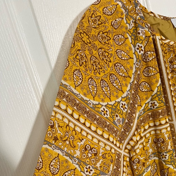 NWOT HAYDEN LA Mustard Quilted Mandala Print Woven Maxi Dress | size Small - Picture 7 of 15